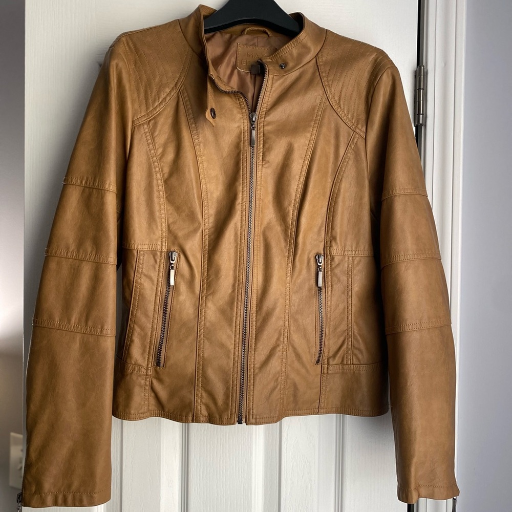 Max Edition Camel Leather Look Jacket - image 1
